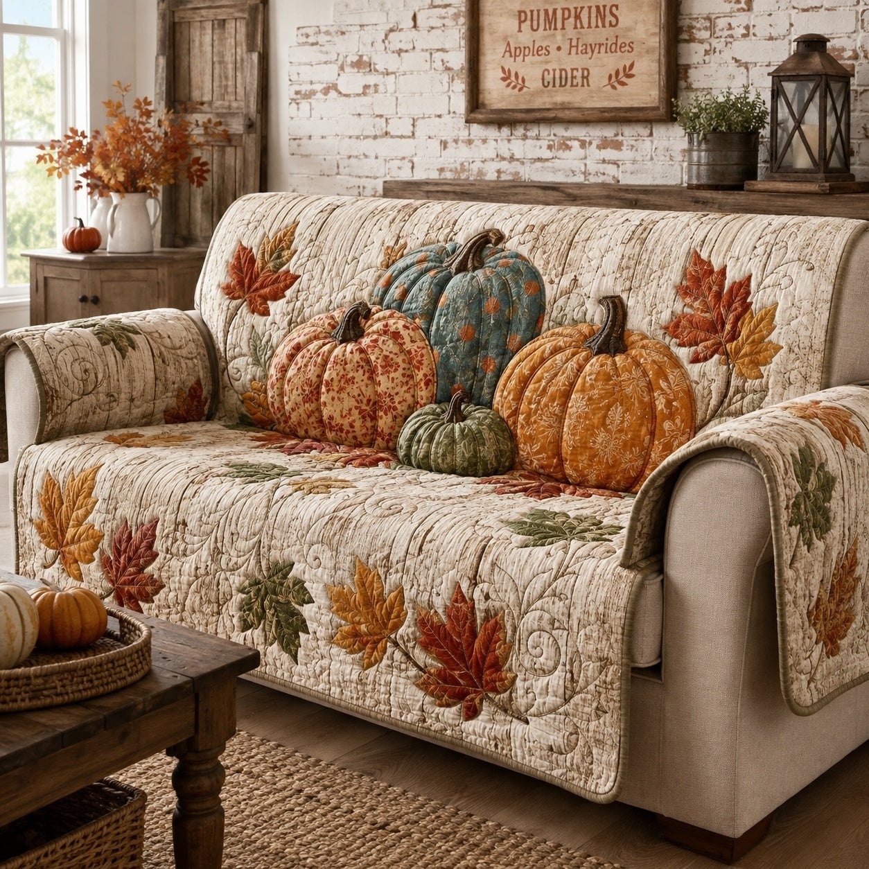 Tapestry Pumpkins Sofa Cover