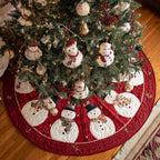 Tartan Snowman Christmas Tree Skirt