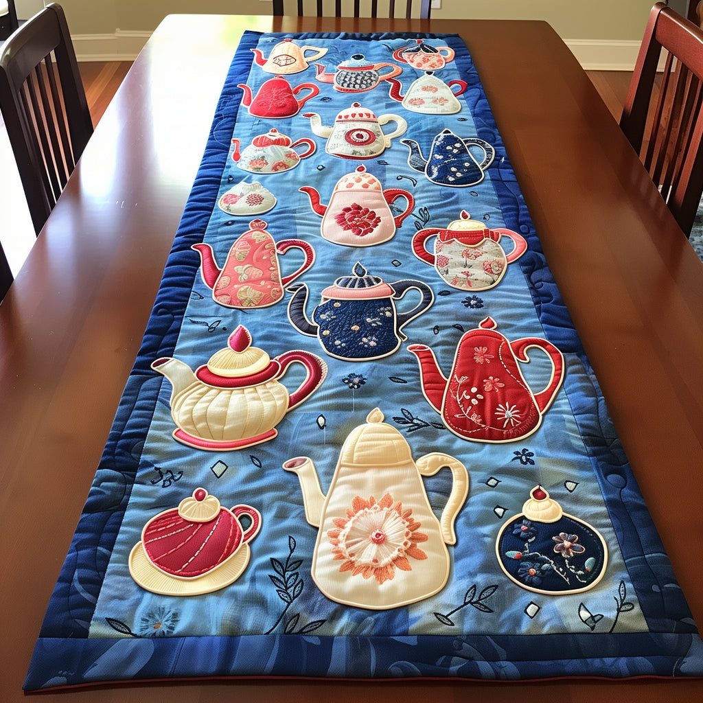 Teapot Parade Table Runner