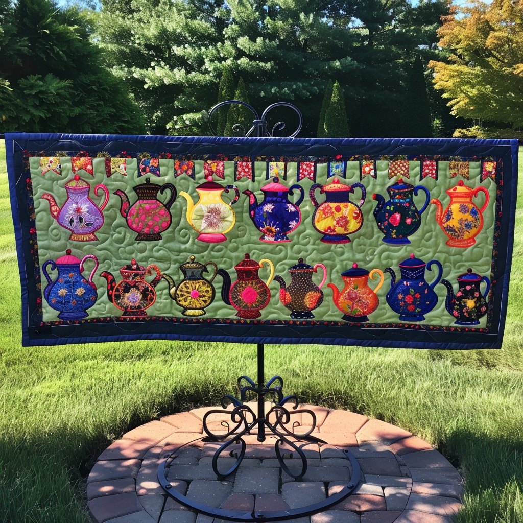 Teapot Treasures Table Runner