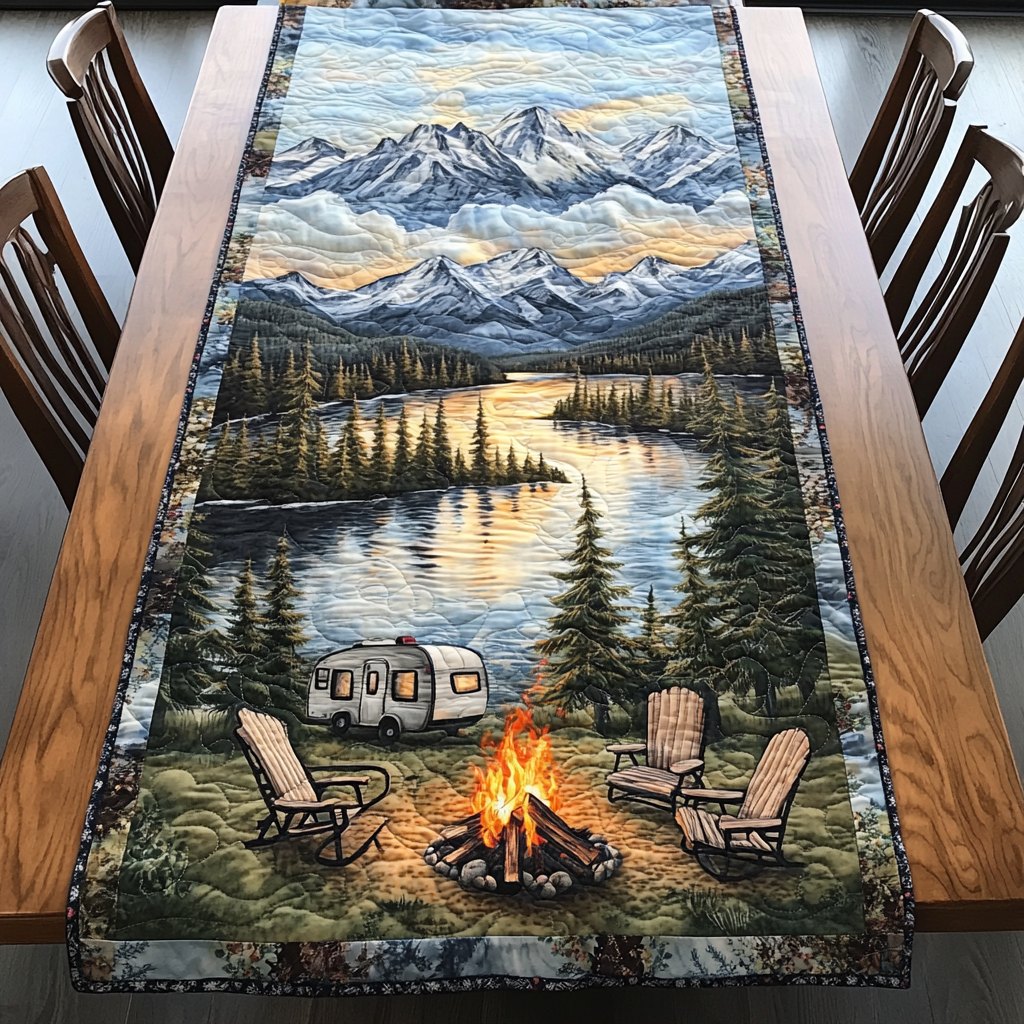 Tent Getaway Table Runner