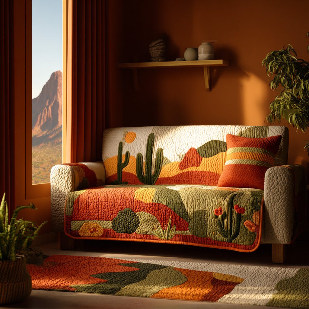 Terracotta Glow Sofa Cover