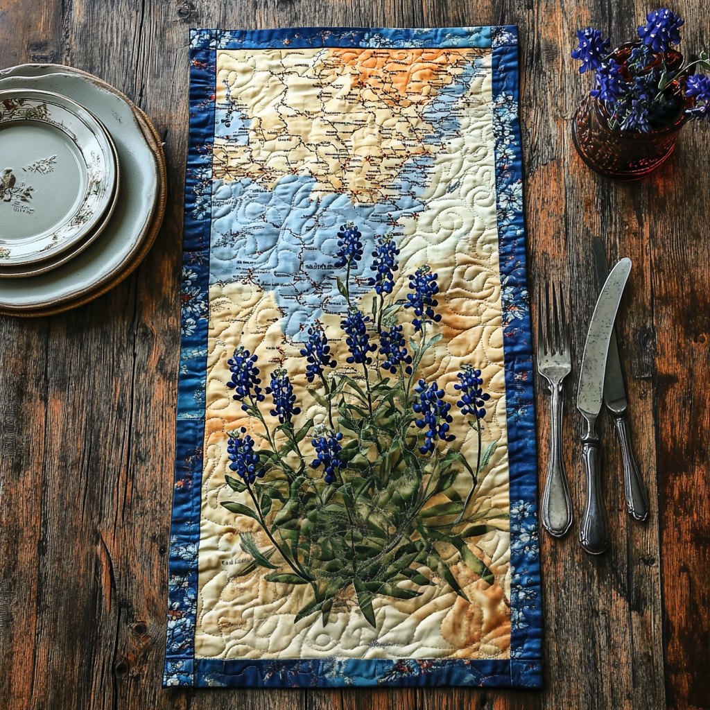 Texas Bluebonnet Bliss Table Runner