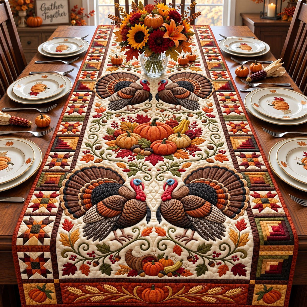 Thanksgiving Turkey Gathering Table Runner