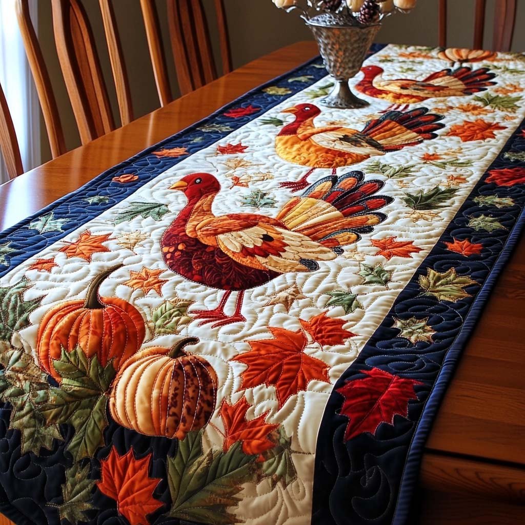 Thanksgiving Turkeys Table Runner