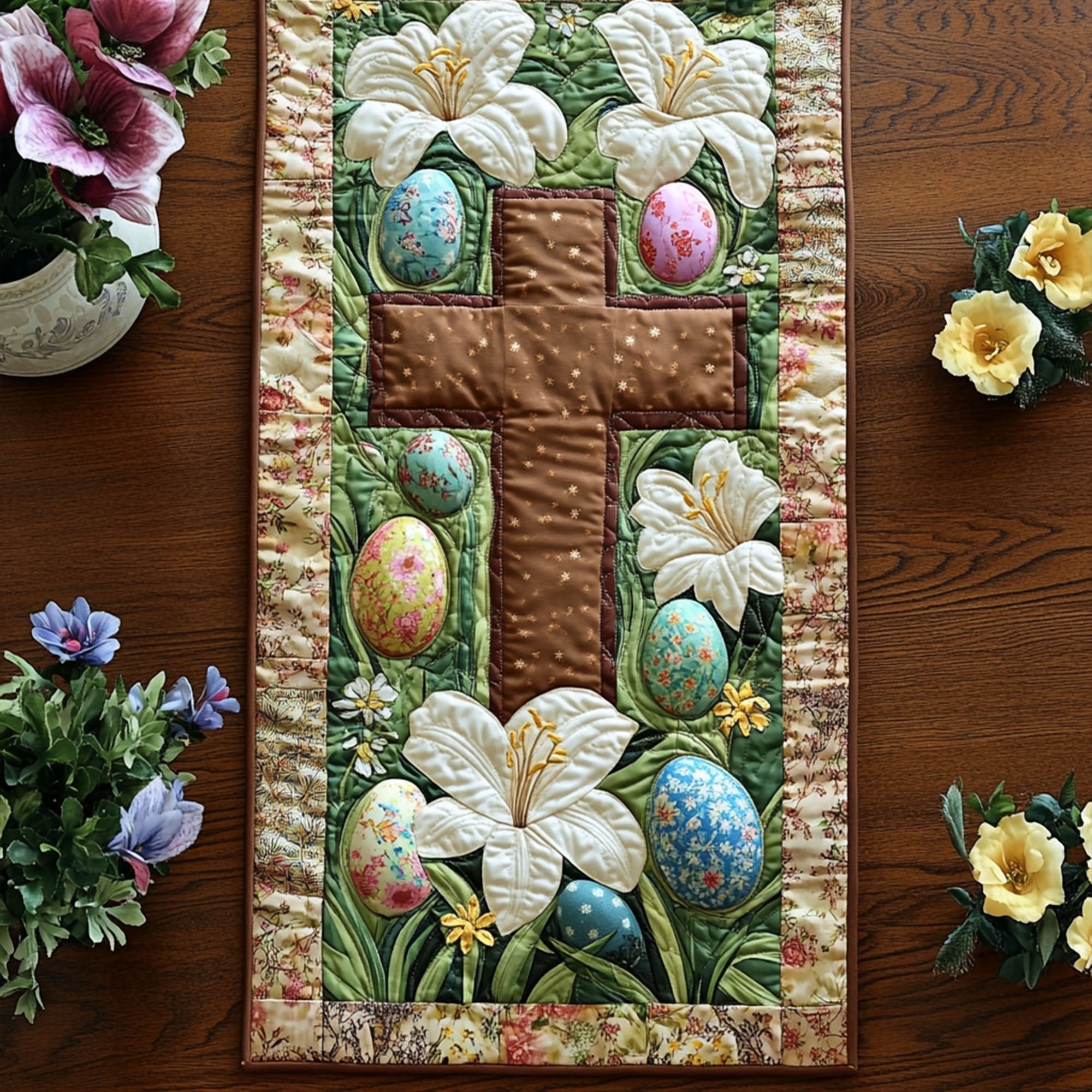 The Cross and the Lily Table Runner