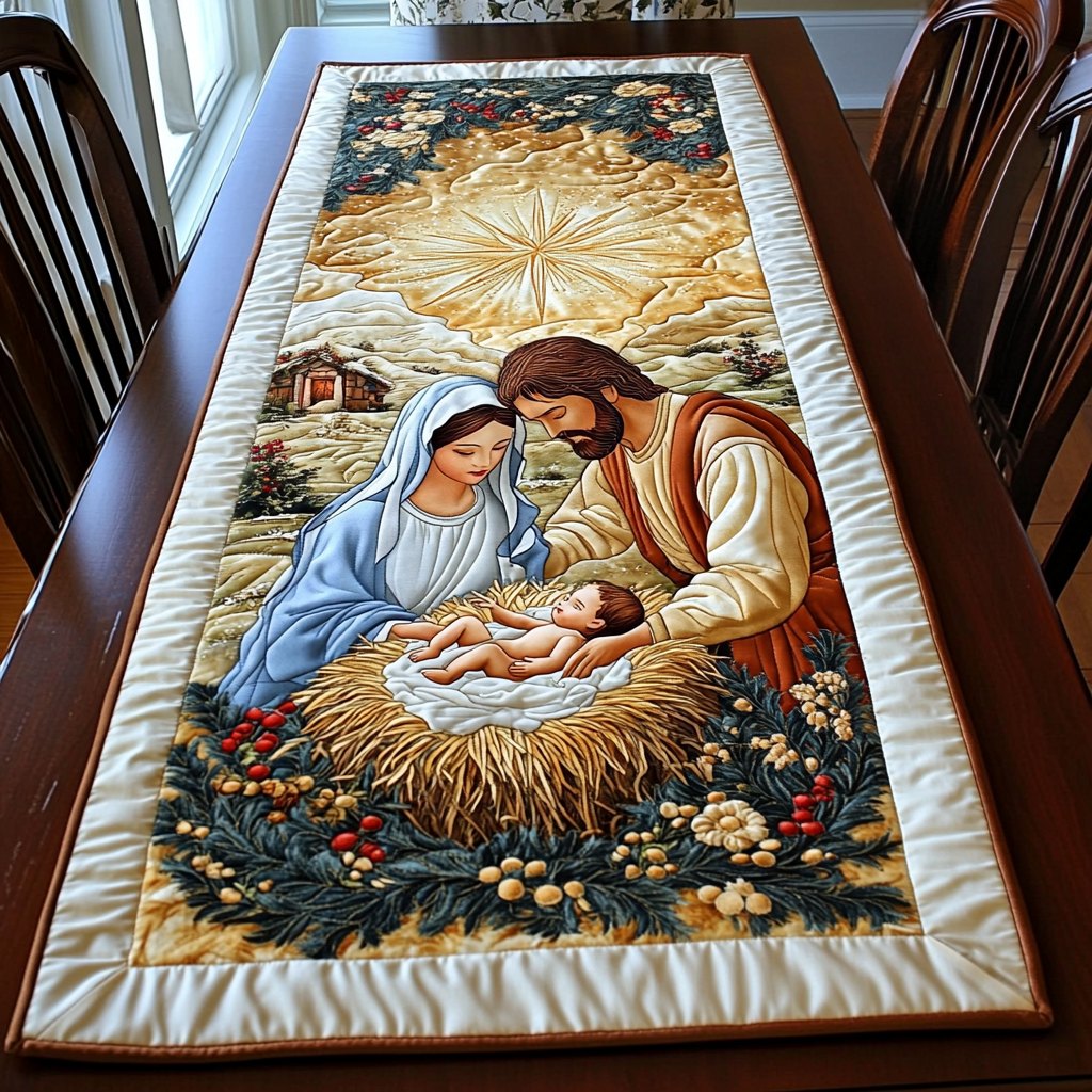 The Miracle of the Manger Table Runner