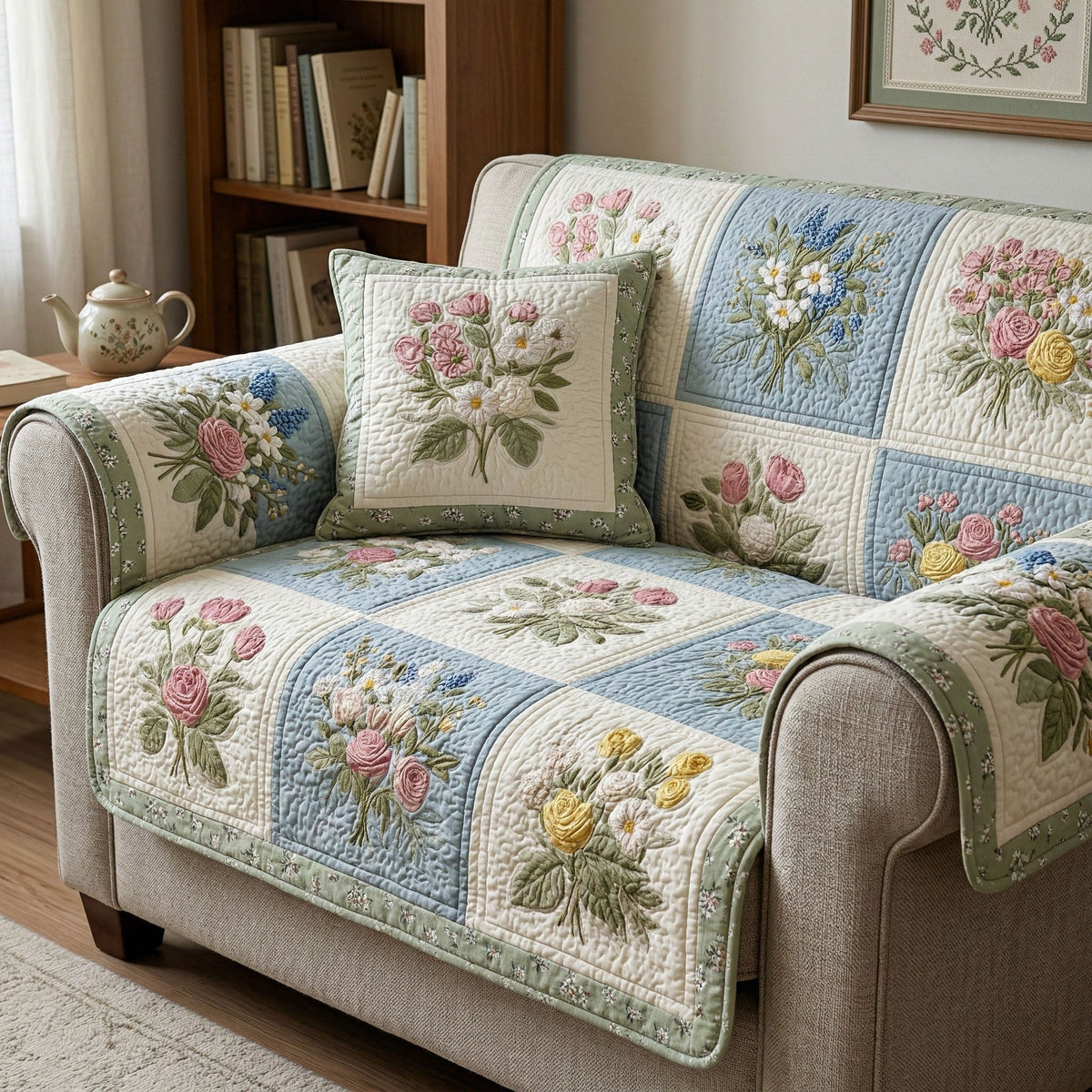 Timeless Cottage Bloom Sofa Cover