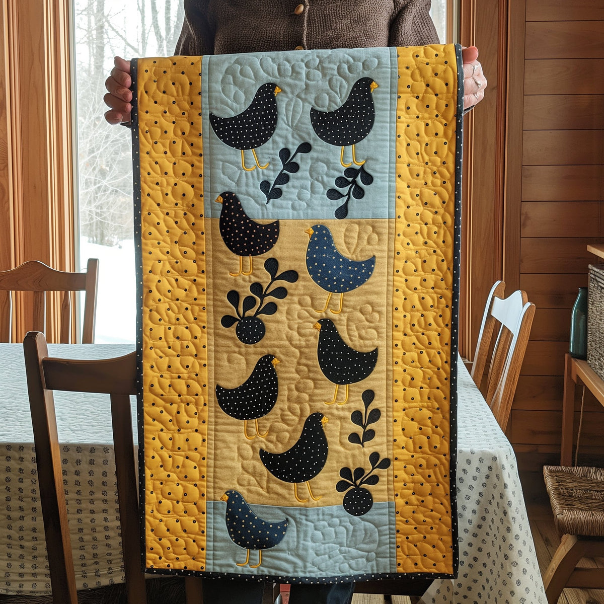 Timeless Hen Table Runner