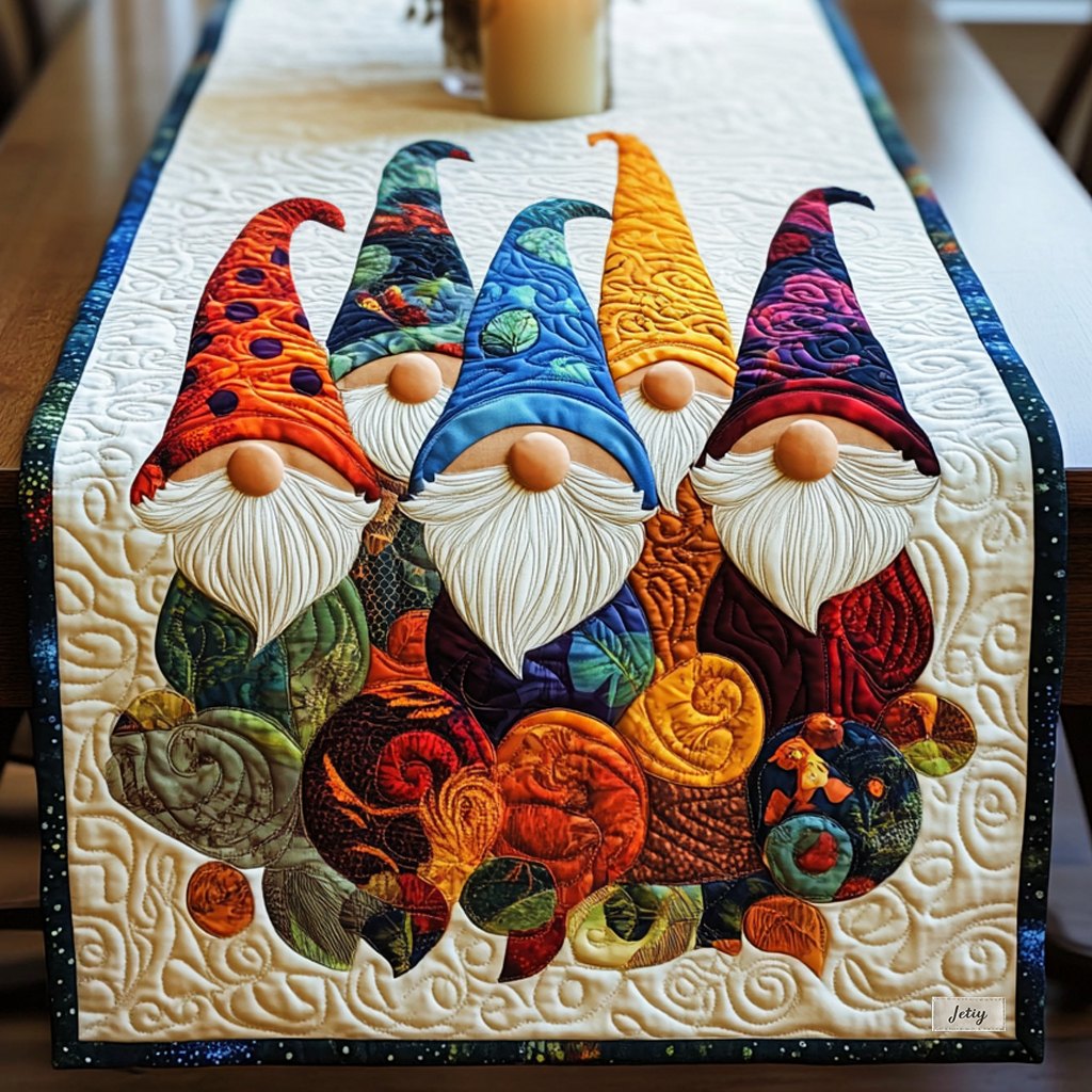 Tinsel Gnomes Table Runner