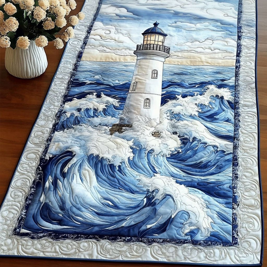 Tower Amidst Waves Table Runner