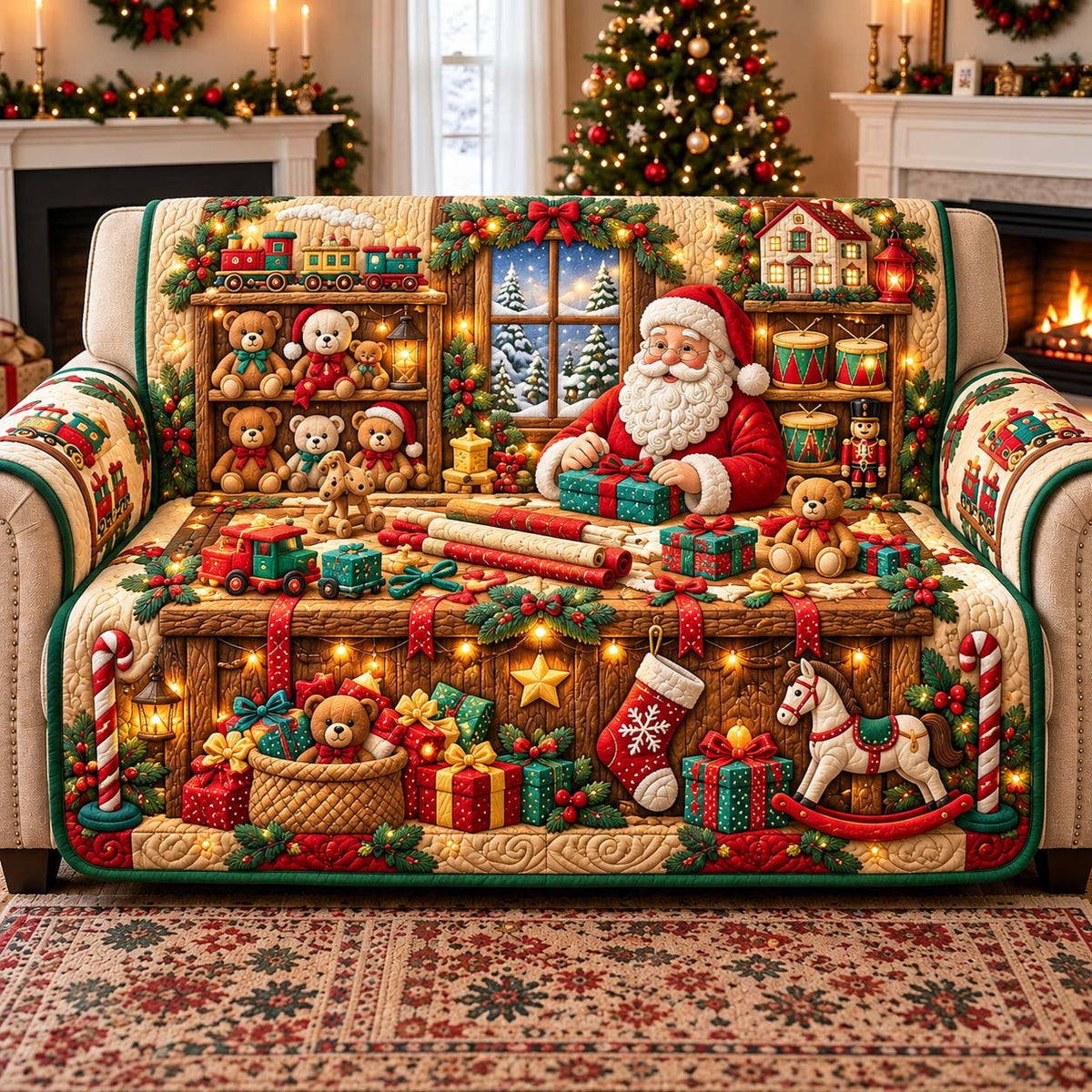 Toy Workshop of Santa Sofa Cover