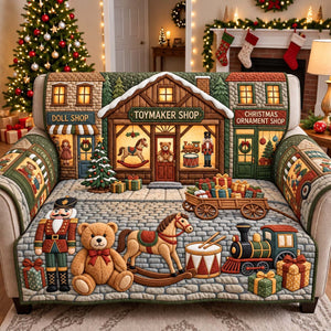 Toymaker Christmas Shop Sofa Cover - Made to Order