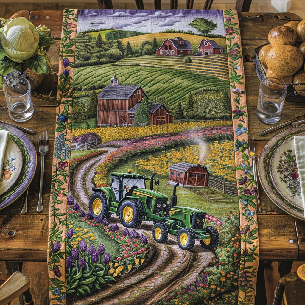 Tractor Trails Table Runner