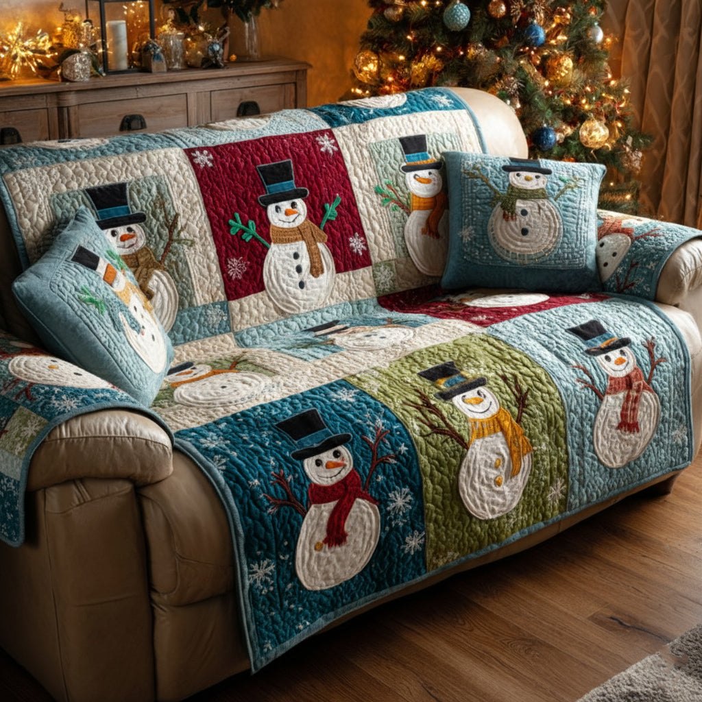 Traditional Snowman Square Sofa Cover