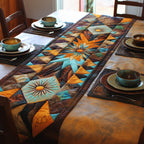 Southwest Star Blocks in Teal Table Runner