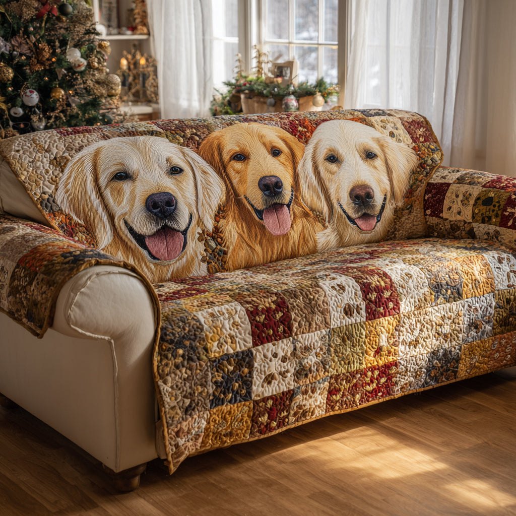 Trio Golden Retriever Sofa Cover