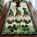 Triple Shamrock Gnomes Table Runner