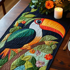 Toucan on a Tropical Branch Table Runner