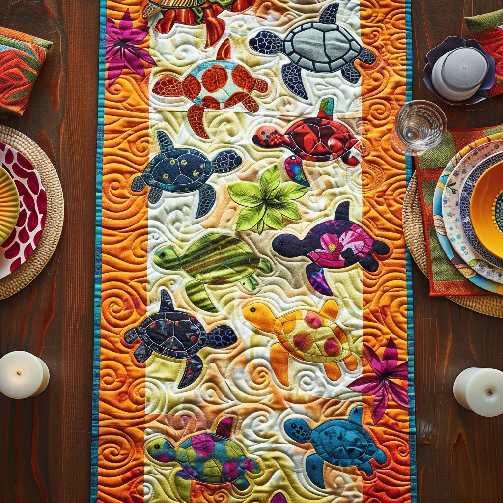 Tropical Turtle Dream Table Runner
