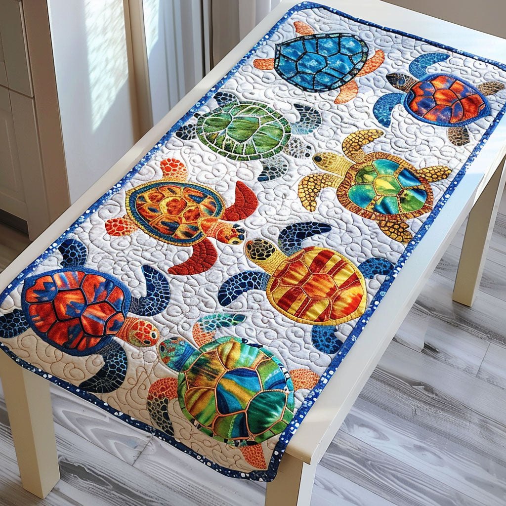 Tropical Turtle Tide Table Runner