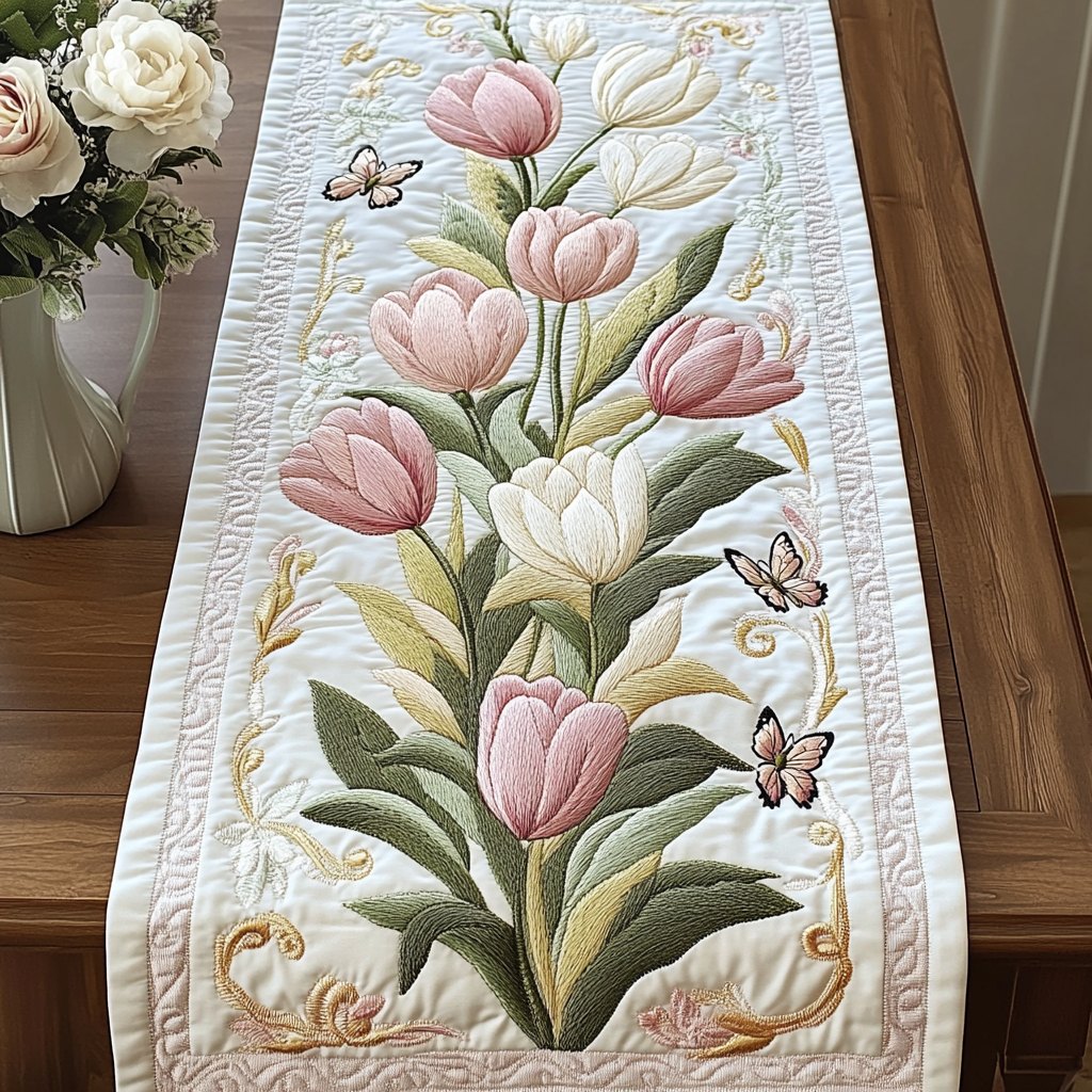 Tulip Bouquet Charm Table Runner