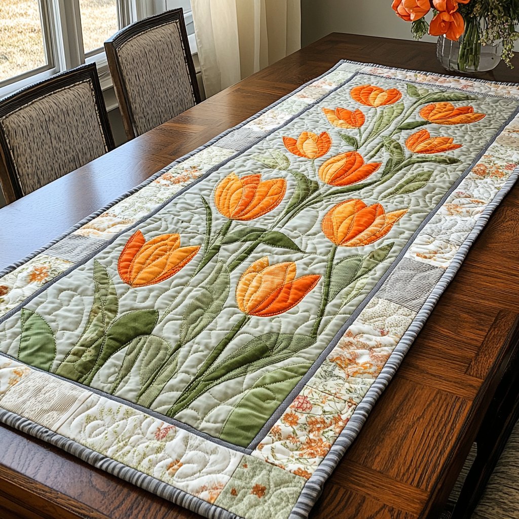 Tulip Meadow Table Runner