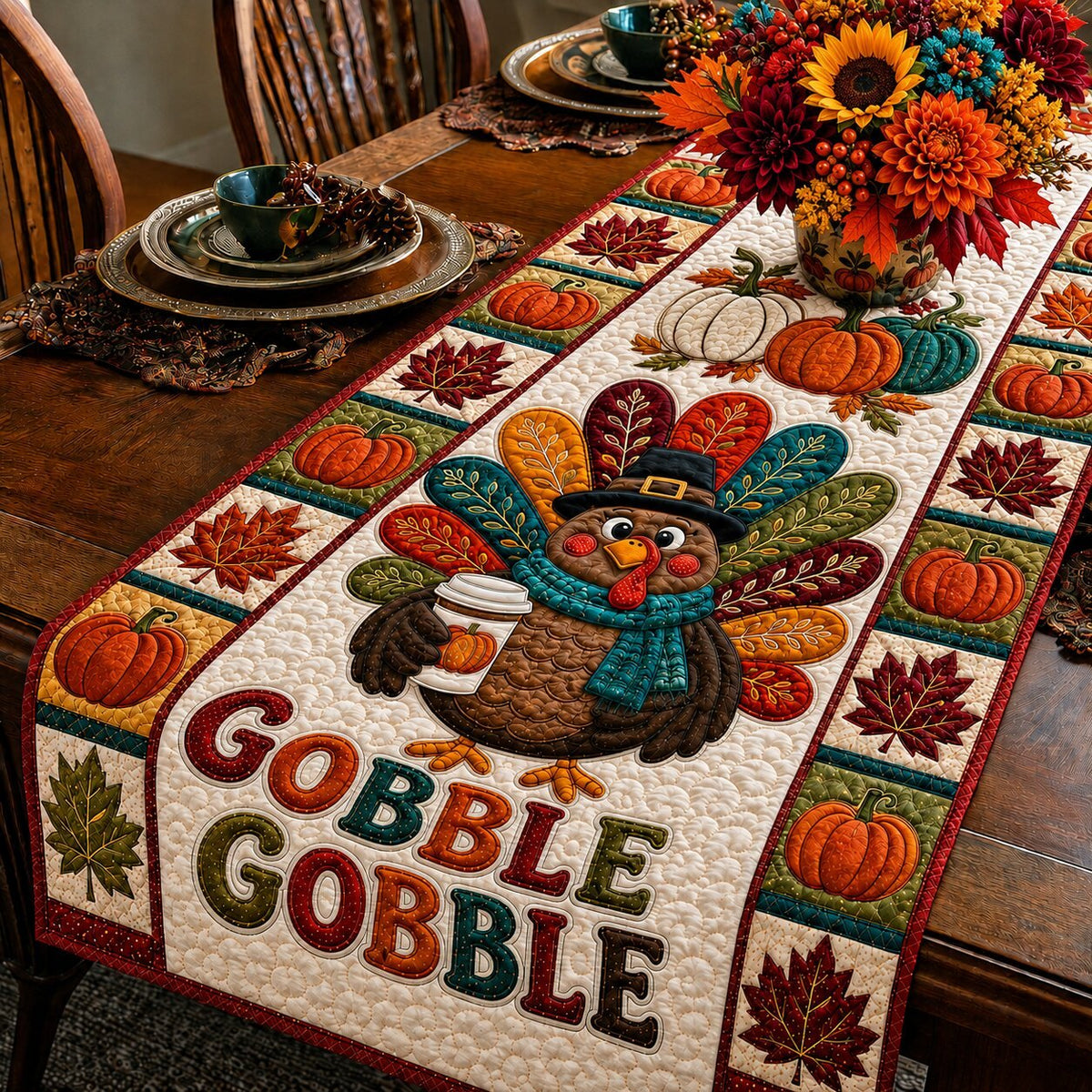 Turkey Warm Hearth Table Runner