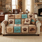Turquoise Paws Sofa Cover