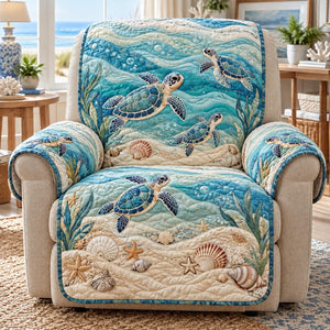 Turquoise Turtle Reef Sofa Cover - Made to Order