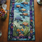 Sea Turtles with Purple Border Table Runner