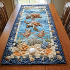 Turtles with Coral and Shell Border Table Runner