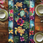 Turtle Floral Paradise Table Runner