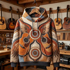 Twin Guitar Wings hoodie, all-over print