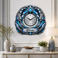Robot Custom Name Wall Clock — personalized with a custom name