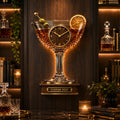 Cocktail glass Custom Name Wall Clock — personalized with a custom name