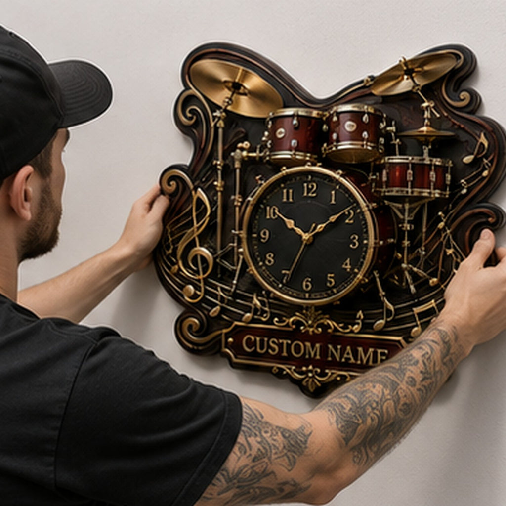 Rehearsal Spaces Custom Name Wall Clock — personalized with a custom name