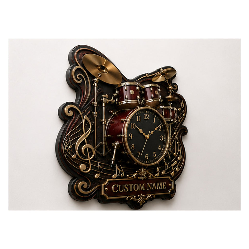 Rehearsal Spaces Custom Name Wall Clock — personalized with a custom name
