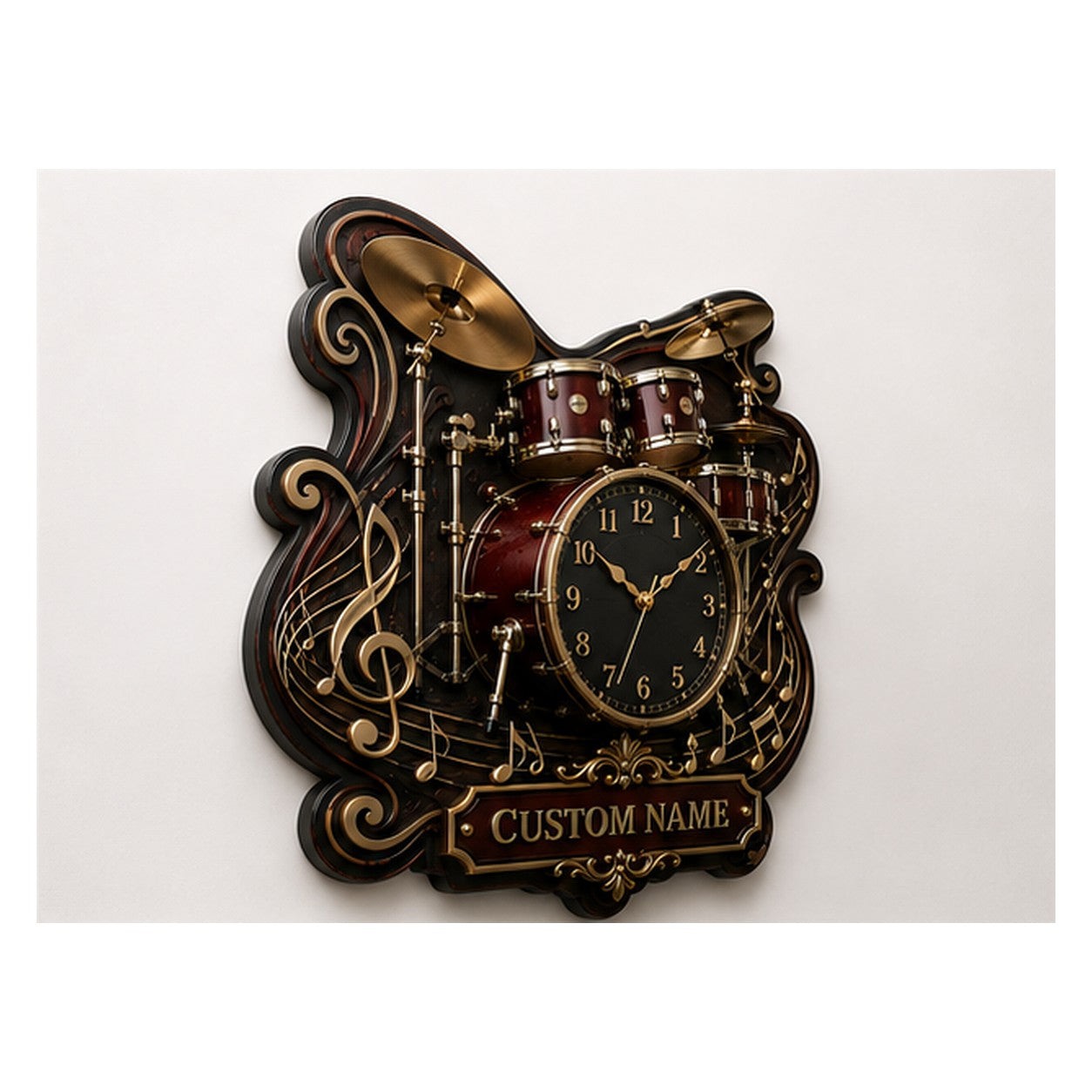 Rehearsal Spaces Custom Name Wall Clock — personalized with a custom name