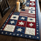 Patriotic Star Blocks with Flag Table Runner