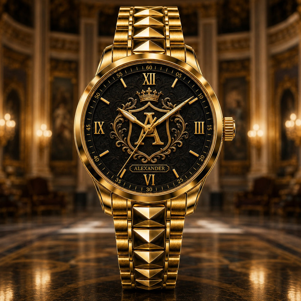 Custom Personalized Royal Initial Watch — personalized with a custom name