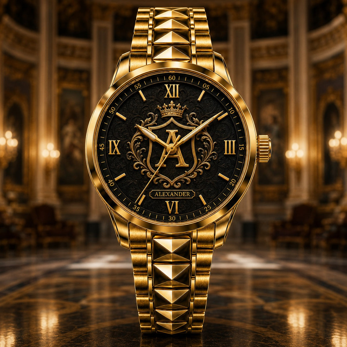 Custom Personalized Royal Initial Watch — personalized with a custom name