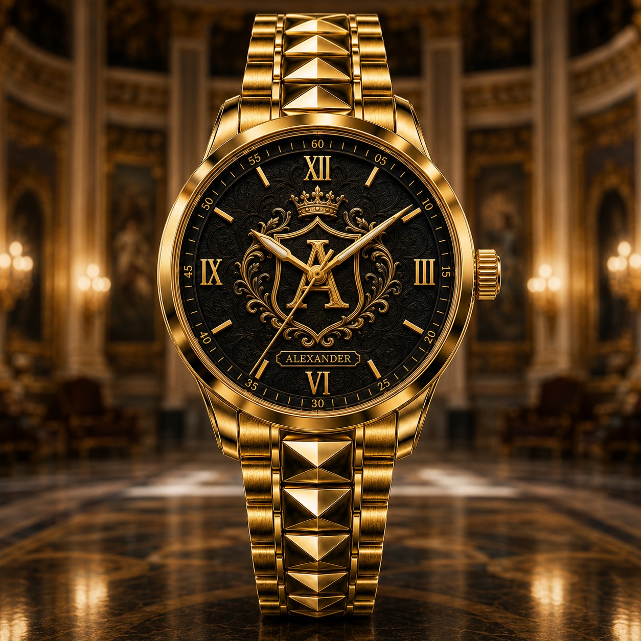 Custom Personalized Royal Initial Watch — personalized with a custom name
