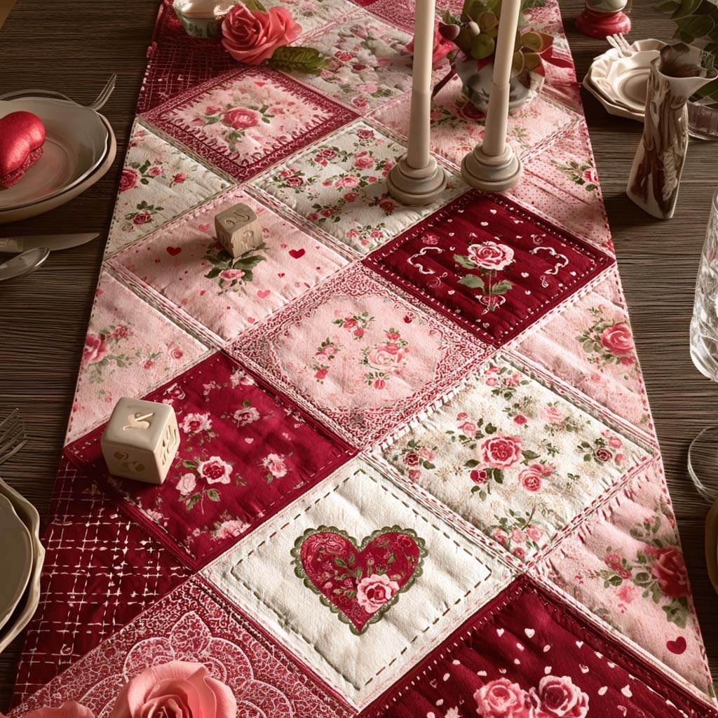 Valentine Patchwork Place Table Runner