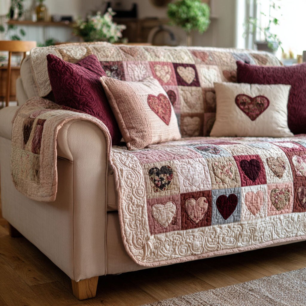 Hearts Sofa Cover