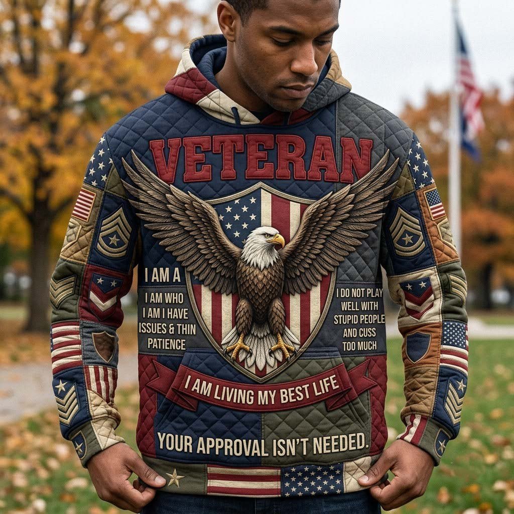 Veteran Battle Shield hoodie, all-over print