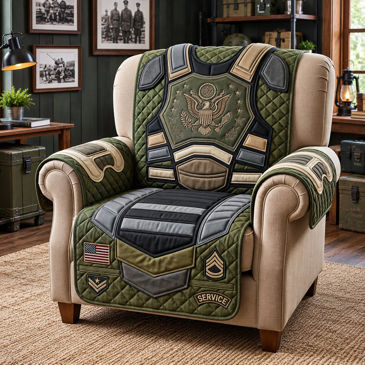 Tactical Armor Veteran Honor Chair Sofa Cover
