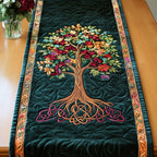 Vibrant Autumn Tree Table Runner