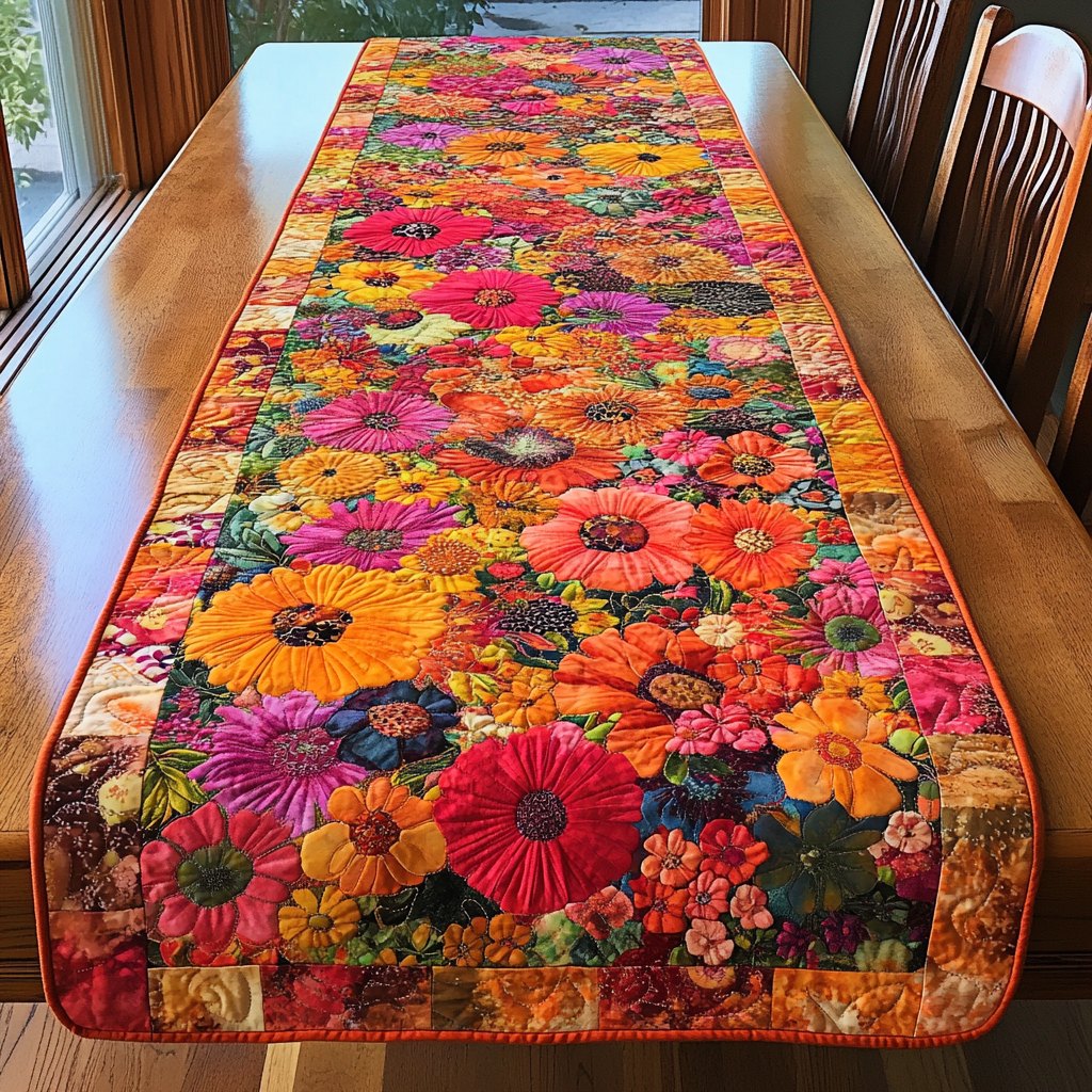 Vibrant Bloom Table Runner