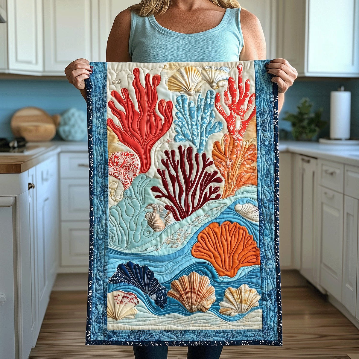 Vibrant Coral Table Runner